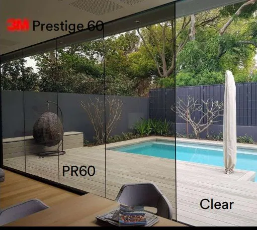 3M Prestige 60 film installed: comparison with and without film