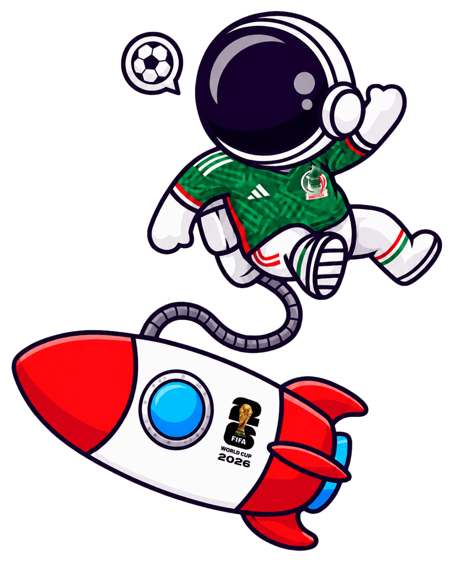 Astronauta mascota de Rotúlate con playera de México