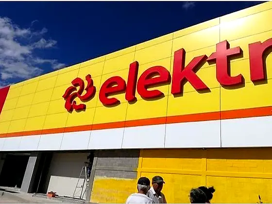 Fachada de alucobond terminada — Tienda Elektra, Valle de Chalco, Estado de México